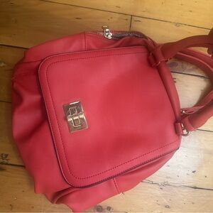 Red Leather Women's Bag mini backpack